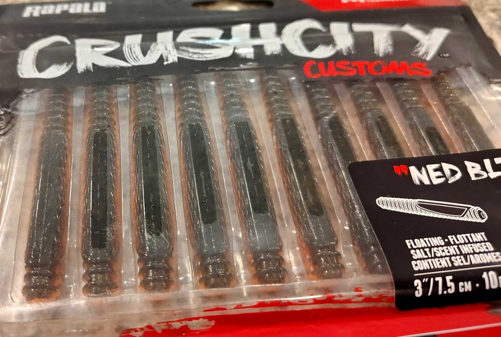 Rapala CrushCity NED BLT Rig Kit Bundle Soft Worm Bass Bait & Jig Heads 4 Pack