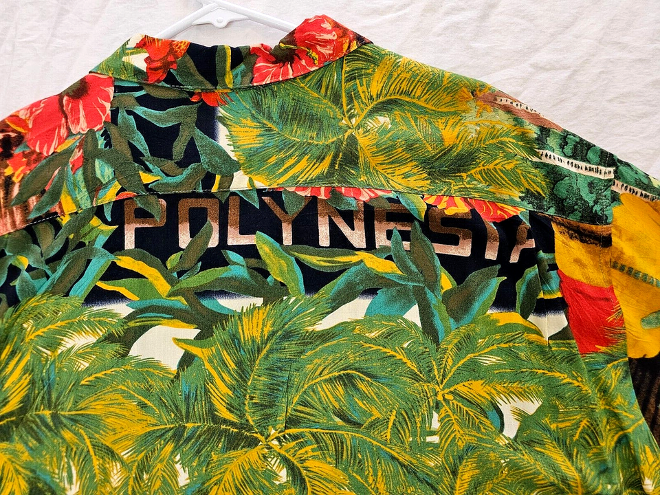 JAMS WORLD New With Tags Rare "Polynesia" Fabric Print Hawaiian Shirt