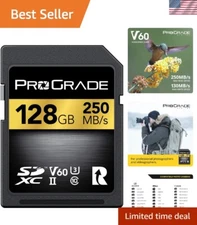 Professional 128GB SDXC Card V60 - Waterproof & Fast for Filmmakers & Vloggers