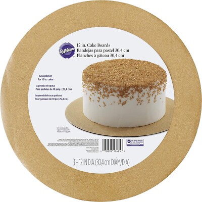 Wilton Tortenbretter rund gold Glitzer, Wellpappe, 1,27 x 30,48 x 30,48 cm