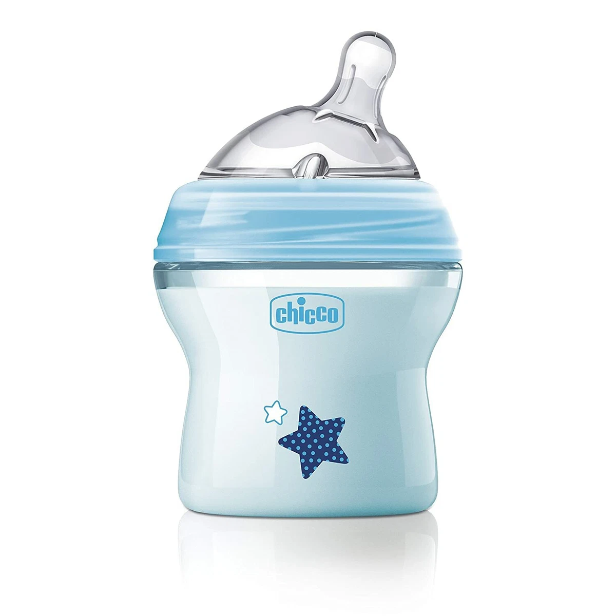 Chicco 150ml Of Anti-Colic Baby Milk Feeding Bottle with Wide Neck For  0m+(Blue)