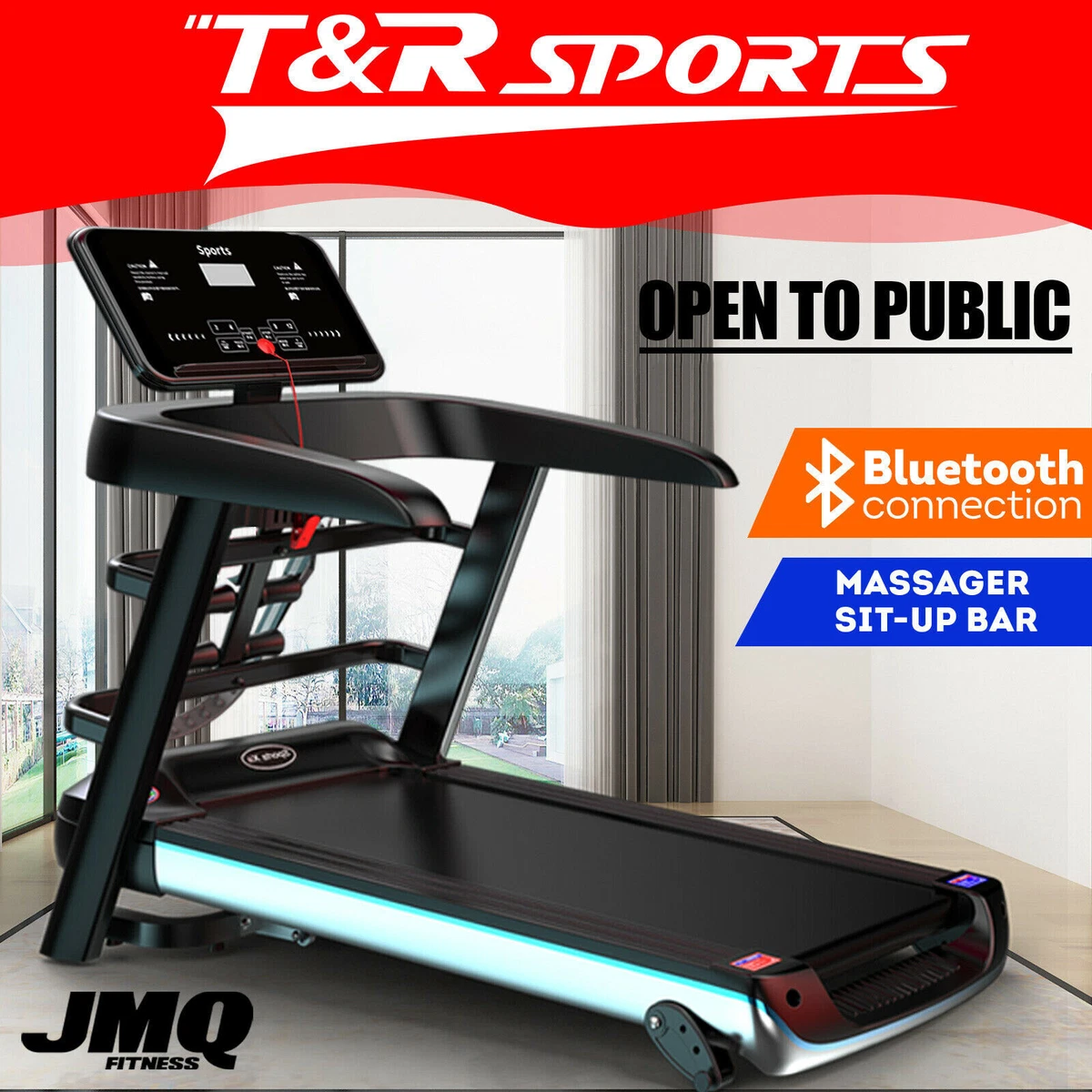 JMQ A6X PLUS Electric Treadmill Extended Running Belt Bluetooth 3 level Incline