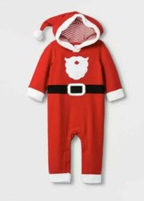 Cat Jack Baby 1 Piece Christmas Red Santa Claus Outfit with Hoodie New