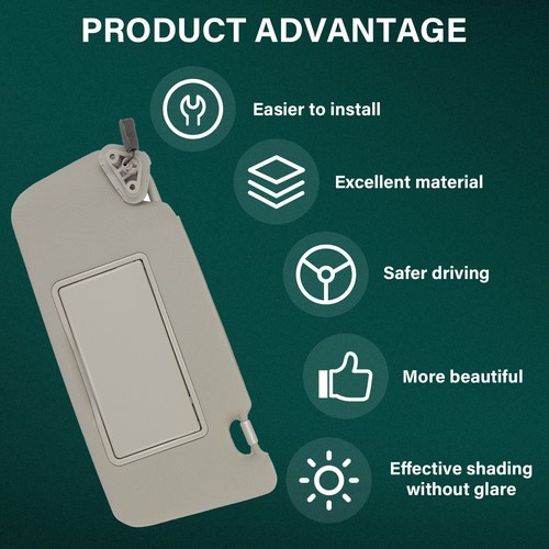 Gray Left Driver Side Sun Visor For 2005-2009 Subaru Outback 92011AG55AOR - Picture 5 of 8