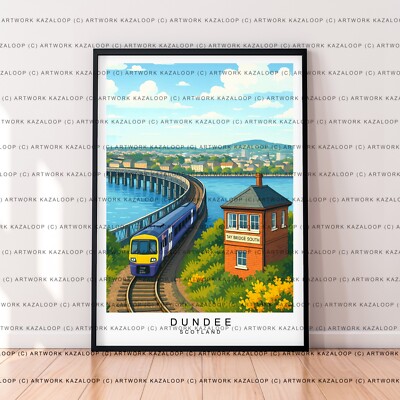 Dundee Schottland ungerahmte Illustration Dundee Kunstdruck Poster Deko