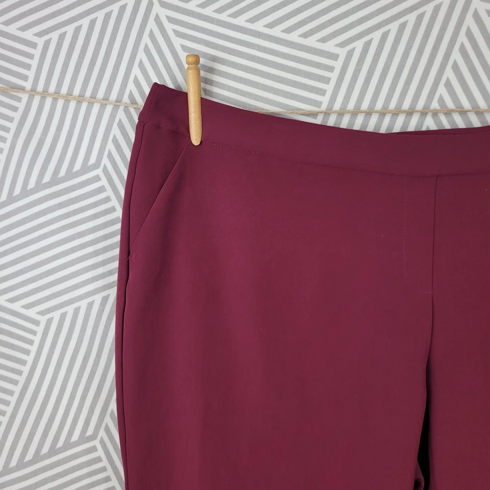 Dressbarn Ankle Pants Plus Size 24 Pull On Stretch Waist Work Burgundy Red - Изображение 2 из 4