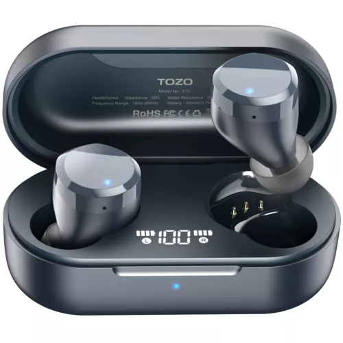 TOZO T12 Wireless Earbuds LED Power Display IPX8 Waterproof Bluetooth Headphones