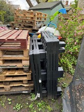 8 x Black Plastic Square Pallets 120 x 100 x 150mm - Medium Duty