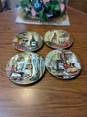 4- pc The Sakura Table Wine CLASSICO Stoneware Luncheon Salad Dessert Plate Set 