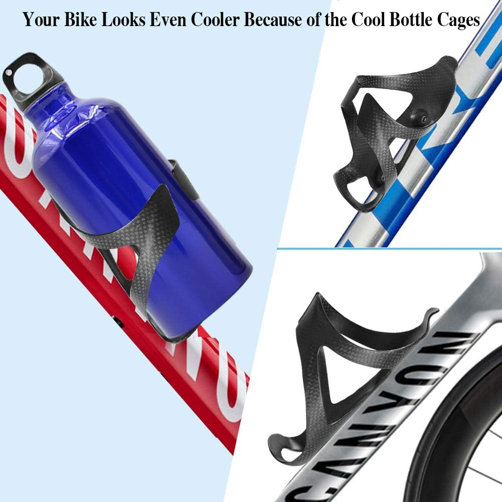 1 Pack UltraLight Full Carbon Fiber Water Bottle Cage, Bike Water