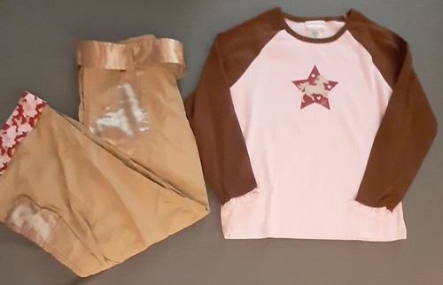 American Girl 2 Pc Pink & Brown Top Star Horse Tan Cargo Pants Girl's Size XL-16 - Picture 3 of 22