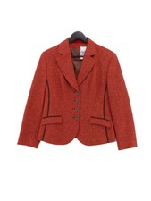 Schneiders Salzburg Women's Blazer Uk 16 Orange Geometric 100% Wool Overcoat