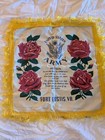Two Vintage US Army  Souvenir Pillow Covers Blue Fringed Edge Fort Eustis VA. — photo 1