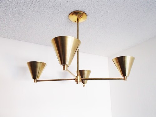 Modern Chandelier - Tea Cup Brass Ceiling Light Modern Dining Room Living Room - Picture 2 of 4
