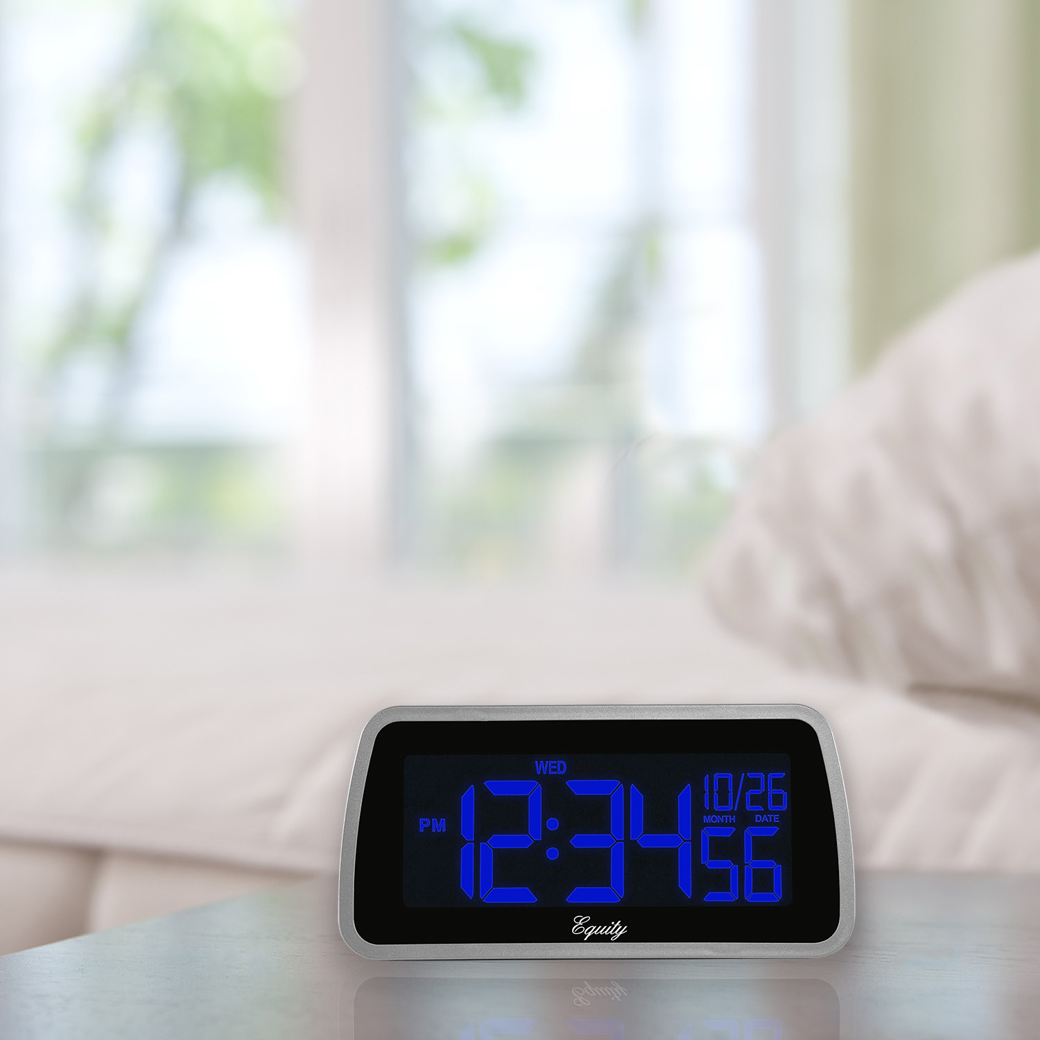30451 Equity by La Crosse Color-Changing LCD Display Digital Alarm Clock