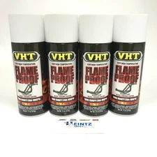 VHT SP101-4 PACK FLAT WHITE High Temperature FlameProof Header Paint - 11 oz