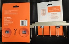 B B Suction Sponge Caddy 2, Brushed Nickel, New 