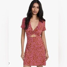 Free People Marsaille Mini Dress Size XS Rust Combo New