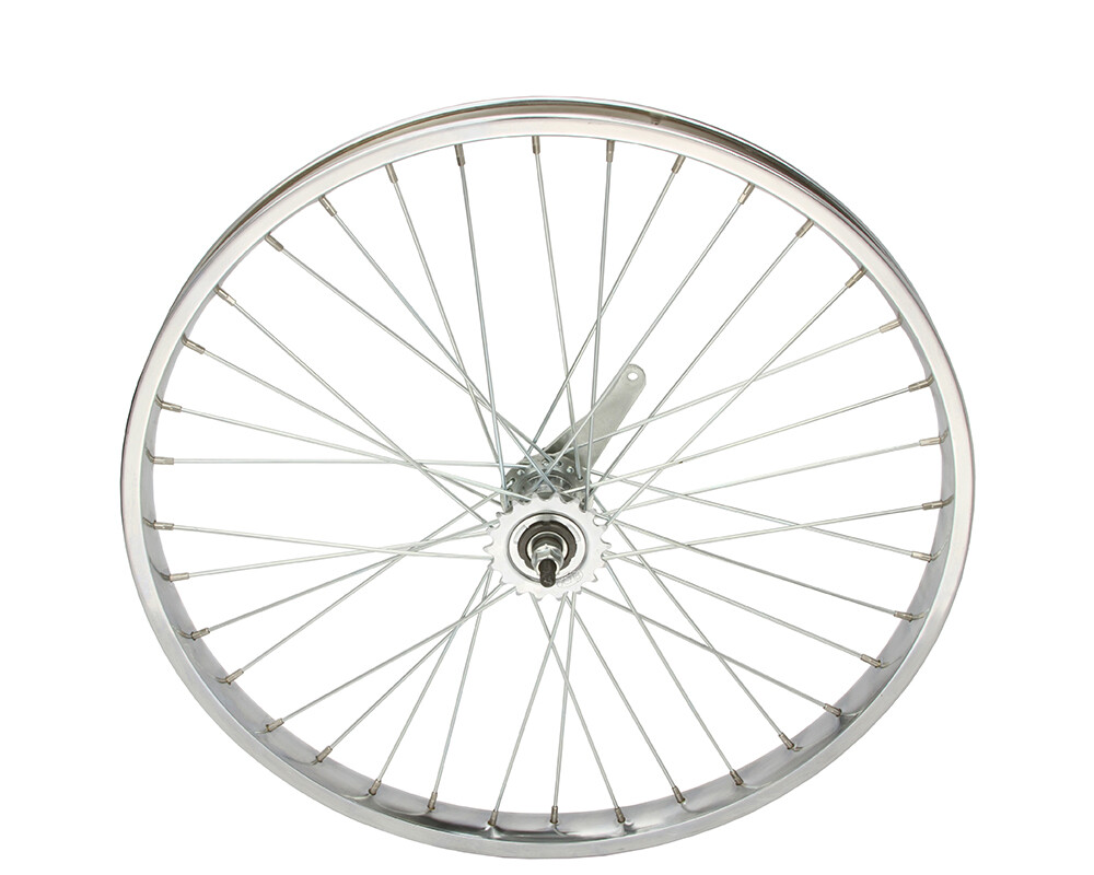 26" X 2.125 HEAVY DUTY BEACH CRUISER 12G FRONT OR COASTER 36 SPOKE RIMS CHROME