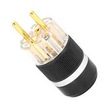  Power Plug Transparent Pure Copper 24K Gold‑Plated Audio Connecto 