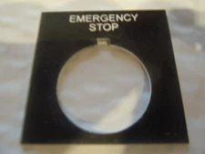 NOS Allen Bradley Emergency Stop 800T Selector Push and Turn Marker Plate Legend