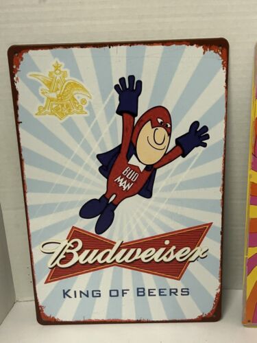 budweiser bud man King Of Beers Retro Style Metal Tin Sign Bar Man Cave New