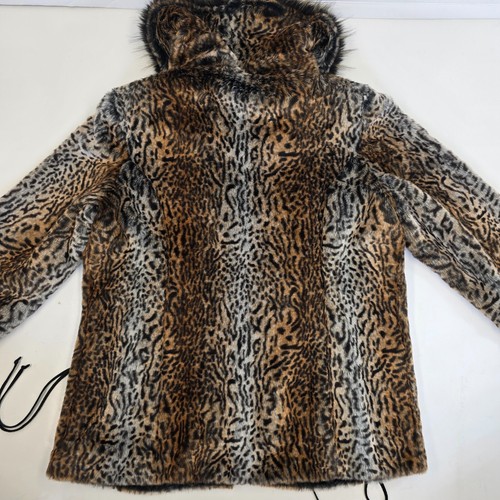 Pamela McCoy Couture Faux Leopard Print Mid Length Coat Womens Size Medium - Picture 2 of 21