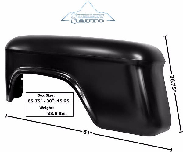 1955 56 57 59 62 63 65 66 Chevy PU Pickup Truck Rear Fender Stepside