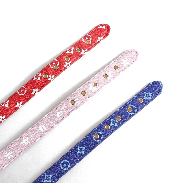 Luxury Designer Fashion Dog Collar Faux Leather for Pet Dog Cat Animal - Image 4 of 4