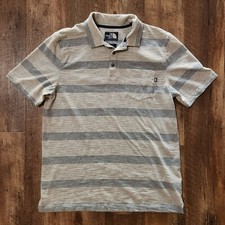 The North Face Polo Short Gray Striped Pocket A5K9 - sz Medium
