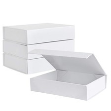 Purple Q Crafts White Hard Gift Box with Magnetic Closure Lid 7 inch x 5 inch...