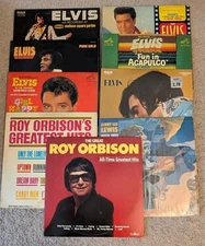LOT OF 9 ROCKABILLY VINYL RECORDS Elvis Roy Orbison Jerry Lee Lewis LPs