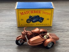 Vintage Matchbox Lesney 66 Harley Davidson Motorcycle Sidecar 1962 w/ Box