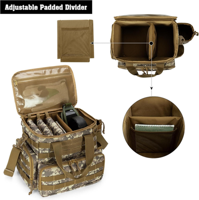 Tactical Gun Range Bag with 3 Pistol Cases, Gun Duffle Range Bag