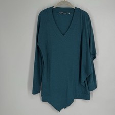 Soft Surroundings sweater womens medium M teal poncho fall winter business work