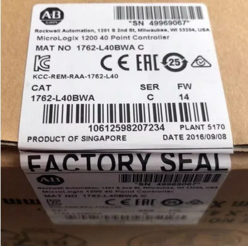 New Factory Sealed AB 1762-L40BWA SER C MicroLogix 1200 40 Point Controller - Picture 2 of 4
