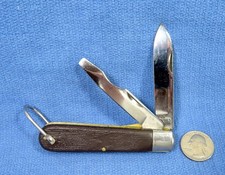 Vintage Klein Tools 2 Blade Pocket Knife "KK" Chicago USA NICE