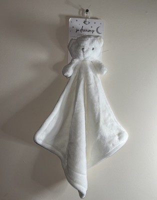 S.L. Home Fashions SO DREAMY Plush White Teddy Bear Security Blanket Baby Lovey