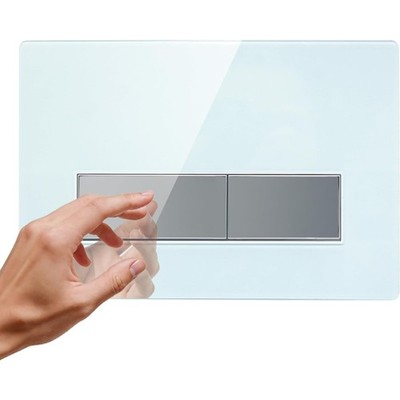 WC Drückerplatte Glas Weiß Geberit Sigma UP300 UP320 Betätigungsplatte