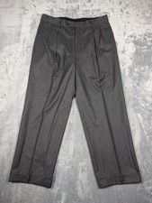 Brooks Brothers Pants Mens 35 33x28 Gray 100 Wool Pleated Cuffed Dress Slacks