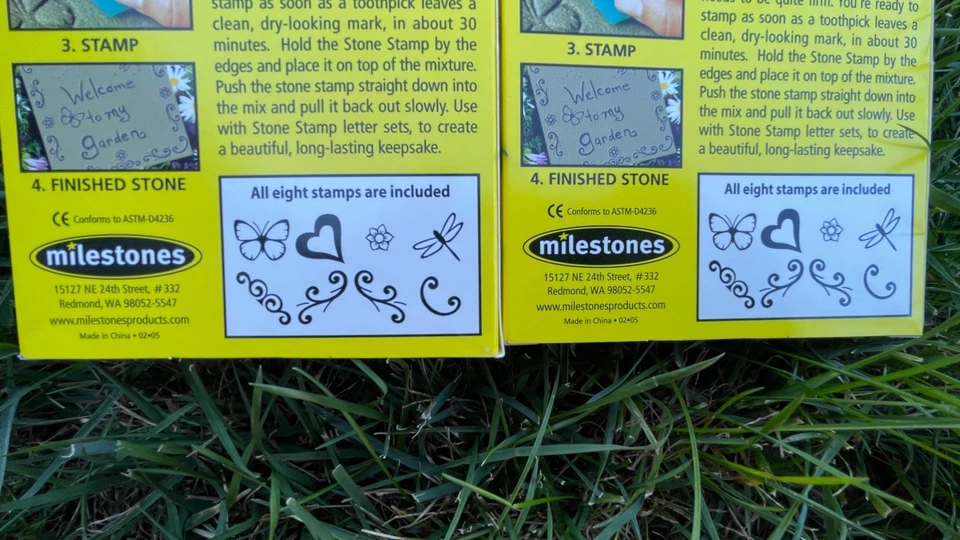 MARIPOSA 🦋 CORAZÓN ❤️ LIBÉLULA Y FLOR 🌺 Y ONDAS 🌊 SELLOS DE CEMENTO - ¡JUEGO DE 2! Foto 4 de 4