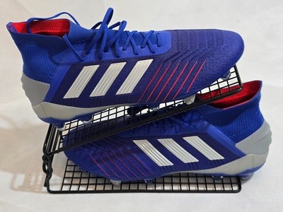 Adidas Predator 19.1 FG Fußballschuhe - Blau / Rot - Größe UK 9 - BB9079
