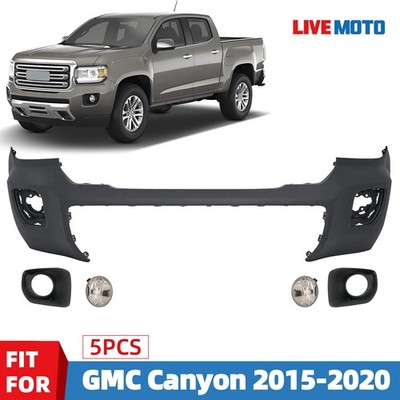 Front Bumper Cover W/Fog Lamp Light Bezel Assembly For 2015-2020 GMC Canyon 5pcs