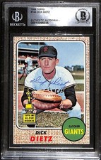 1968 Topps 104 Dick Dietz  BGS Auto Autographed BAS Authentic C100490