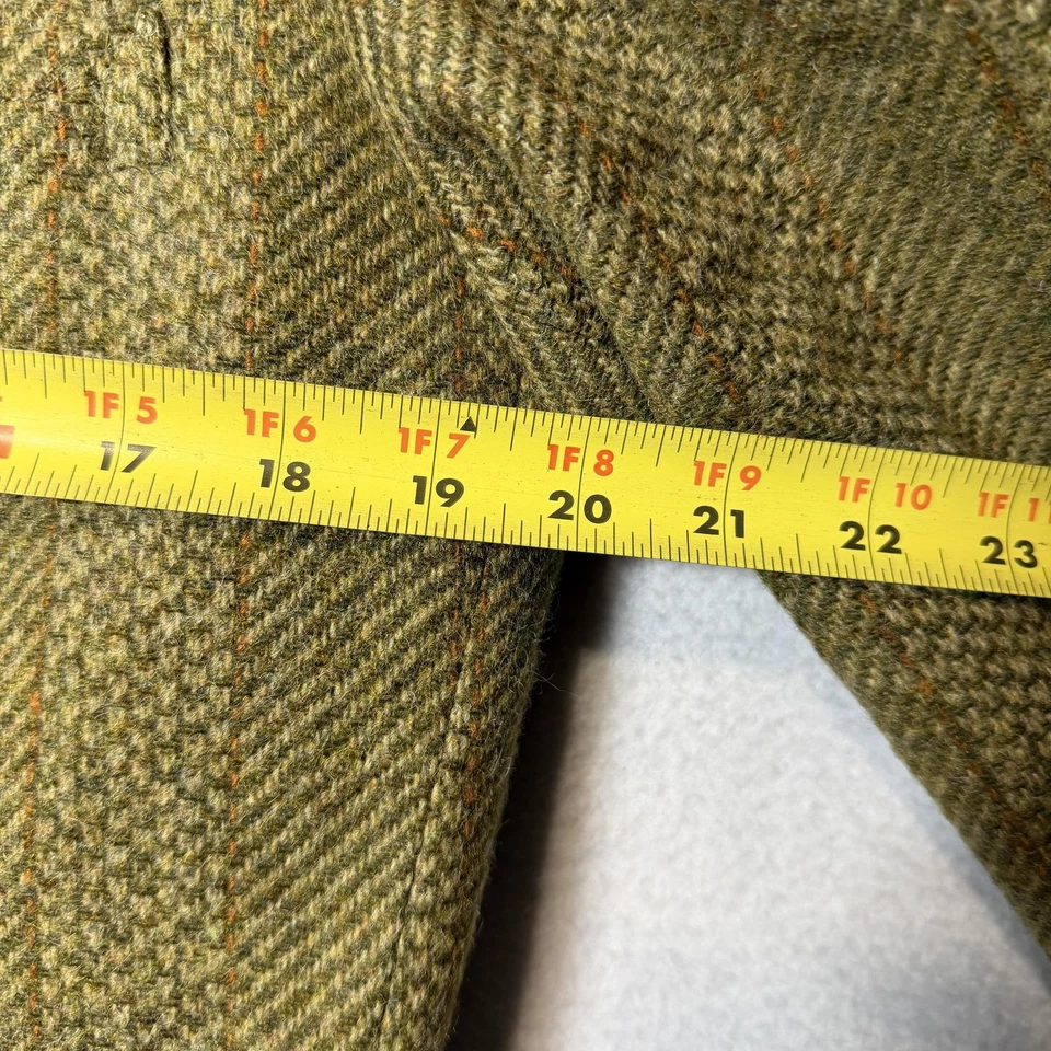 Pendleton Blazer Mens Large Green Brown Herringbone Tweed Wool Sport Coat Olive - Image 4 of 4