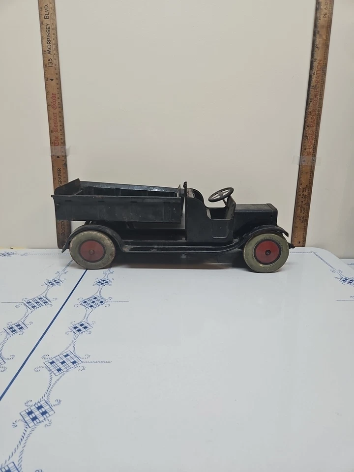 Caminhão basculante 1930s J. Chein AÇO PRENSADO/ESTANHO "HERCULES" com manivela de trabalho ANTIGO  - Imagem 3 de 4