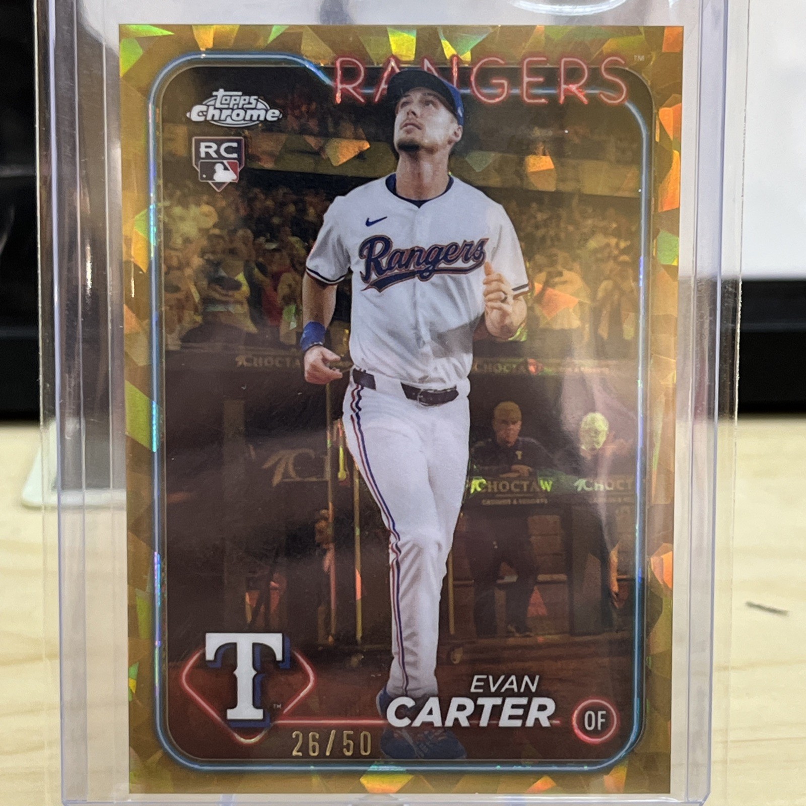 2024 Topps Chrome Evan Carter Gold sapphire /50
