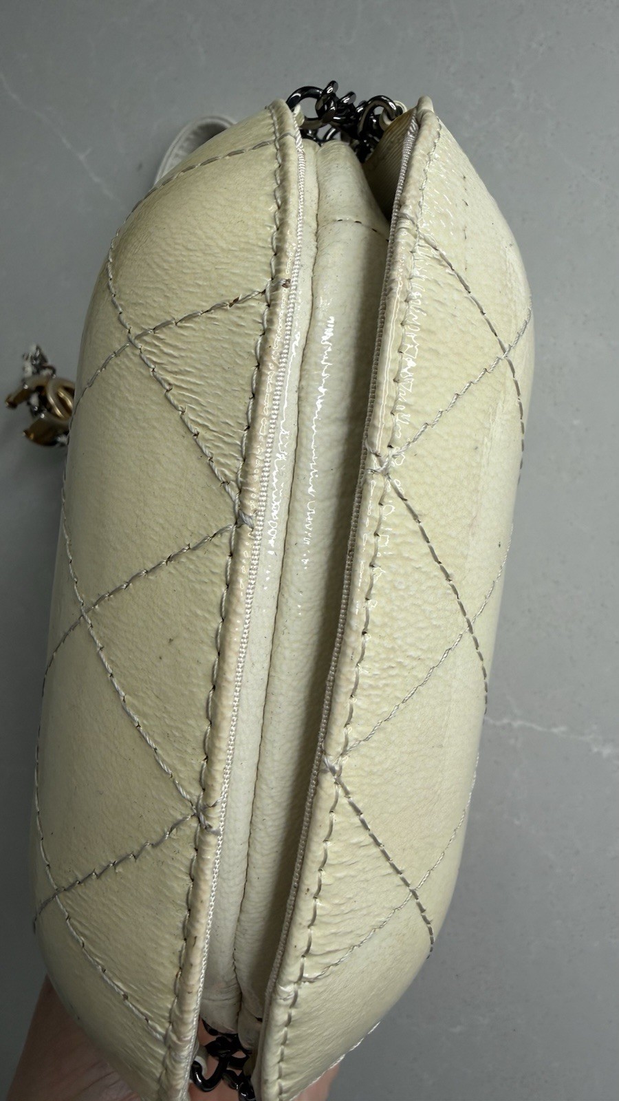 Authentic Chanel Drawstring Bucket Bag – White / … - image 10