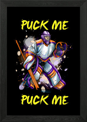 Eishockey Puck Me Ice gerahmtes Wandbild Poster Leinwanddruck Bild