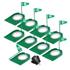 9 Pack Golf Putting Cup Set with Flags  Ball Retriever - Portable Indoor  O...